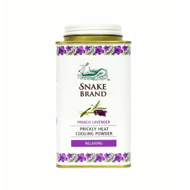 SNAKE BRAND Prickly Heat Poudre rafraîchissante Lavande relaxante 140 g
