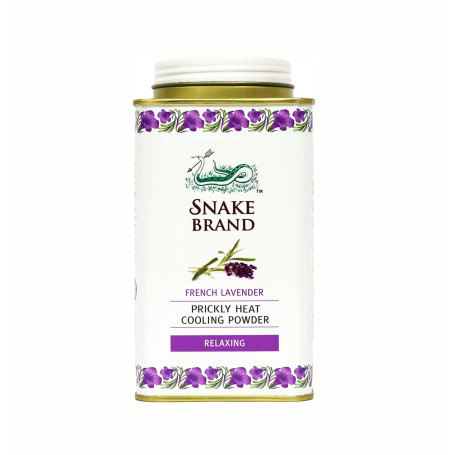 SNAKE BRAND Prickly Heat Poudre rafraîchissante Lavande relaxante 140 g