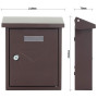 Rottner Cesena Boîte à lettres avec ouverture sur le dessus Acier Marron