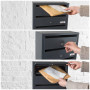 Profirst Maildrop 6 Système de boîte aux lettres en acier anthracite, serrure à cylindre avec 2 clés pour 6 parties, porte-badge
