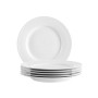 MÄSER Série Arlona Lot de 6 assiettes plates en porcelaine pour 6 personnes intemporelles et élégantes Blanc