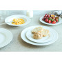MÄSER Série Arlona Lot de 6 assiettes plates en porcelaine pour 6 personnes intemporelles et élégantes Blanc