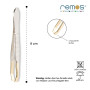 REMOS Pincette avec pointe coudée, droite & dorée 8 cm