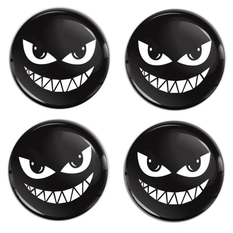 Biomar Labs 4 x 60mm Autocollant 3D Noir Silicone pour Cache-Moyeu Enjoliveurs Centre de Roue Caches Emblème A 3660