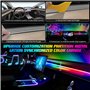 NEOVSUNY Éclairage intérieur LED en acrylique pour voiture - Éclairage d'ambiance RVB - 110 cm - 146 LED avec 219 options de scè
