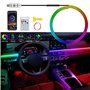 NEOVSUNY Éclairage intérieur LED en acrylique pour voiture - Éclairage d'ambiance RVB - 110 cm - 146 LED avec 219 options de scè