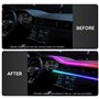 NEOVSUNY Éclairage intérieur LED en acrylique pour voiture - Éclairage d'ambiance RVB - 110 cm - 146 LED avec 219 options de scè