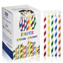 Lot de 200 pailles jetables en papier avec cuillère pour slushy