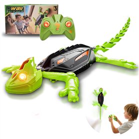 Glückpa Rechargeable Caméléon Télécommandé, Gecko Radiocommandé avec Yeux LED, Lézard Robot Jouet, Cadeau Anniversaire pour Enfa Glückpa Rechargeable Caméléon Télécommandé