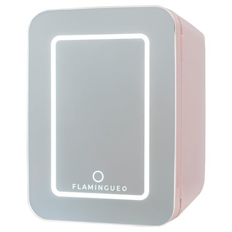Flamingueo Mini Frigo 10L - Petit Frigo avec Miroir et LED