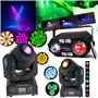 Party Light & Sound - Pack 3 Jeux de lumière - 2 Lyres PARTY-SPOT DMX Gobos 10W - 1 Jeu de Lumière "4en1" Astro Strobo Lumière n