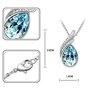 Crystalline Azuria Femme Ensemble Larmes Collier et Clous Boucles d'Oreilles 18ct Plaqué Or Blanc avec Cristaux océan Bleu