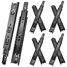 JI2OOYI glissières de tiroir 4 paires (8 pièces),45cm glissiere pour tiroir,coulisse tiroir avec roulements à billes, montage la