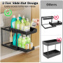 ARSTPEOE Rangement Sous Évier - 2 niveaux organisateur sous evier cuisine, Tiroir Coulissant Cuisine, Rangement Et Organisation 