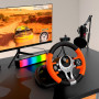 KROM K-Driver – Volant de course avec pédales et vibrations, compatible PC, PS3, PS4 et Xbox One, avec levier de vitesses, palet