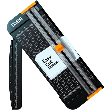 Ediesi, Massicot, A4, Coupe Papier, Guillotine, pour Home, Verrouillage automatique, avec règle d'extension, pour le papier, les