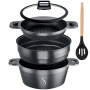 Stone&Stone Set cuisinière à vapeur à induction 24 cm | cuiseur à vapeur de cuisine + grill + cuiseur à vapeur pour aliments à 3