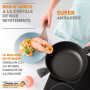 Stone&Stone Set cuisinière à vapeur à induction 24 cm | cuiseur à vapeur de cuisine + grill + cuiseur à vapeur pour aliments à 3