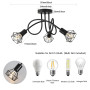 Mchoter Plafonnier Industriel 3 Spots Plafonnier en Métal Noir Cage, luminaire plafonnier Industrielle, Spots de Plafond Suspens