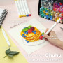 Ohuhu Marqueurs permanent à Double pointes 120 couleurs Surligneurs avec étui de transport pour le dessin Esquisse Coloriage pou