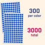 10mm Gommettes Autocollantes Rondes - 10 Couleurs, 3000 Pieces