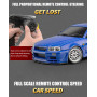 FLYCOLOR LD1899 1/18 RC Drift Car GTR R34 2,4 GHz RWD avec gyroscope sur route Corps en alliage Voiture de course Radio Control 