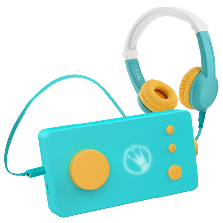 Lunii - Pack de Voyage Ma Fabrique à Histoires Verte et Son Casque - Boîte à Histoires avec Casque Audio Enfant - Livre Audio de