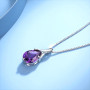 Bellitia Jewelry Collier pendentif avec améthyste naturelle en forme de poire pour Femmes, Collier pendantes en Argent Sterling 