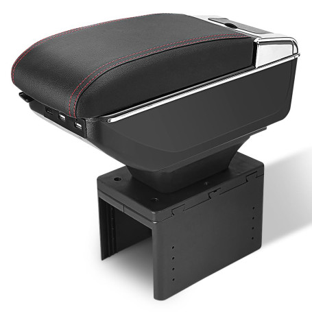 Accoudoir Central de Voiture Universel, Accoudoir de Voiture Réglable, Console Centrale Noire, Boîte de Rangement pour Rembourra