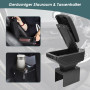 Accoudoir Central de Voiture Universel, Accoudoir de Voiture Réglable, Console Centrale Noire, Boîte de Rangement pour Rembourra