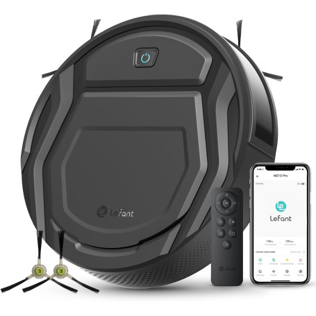 Lefant Aspirateur Robot 2200 Pa, sans enchevêtrement, 7,8 cm Ultra Fin, Auto-chargeant, Wi-FI/App/Alexa, 120 Minutes, 6 Modes de