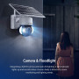 SHIWOJIA Camera Tuya Exterieur, Camera Solaire Exterieur WiFi sans Fil, 3MP Camera Smart Life, 360° PTZ, Vision Nocturne Couleur
