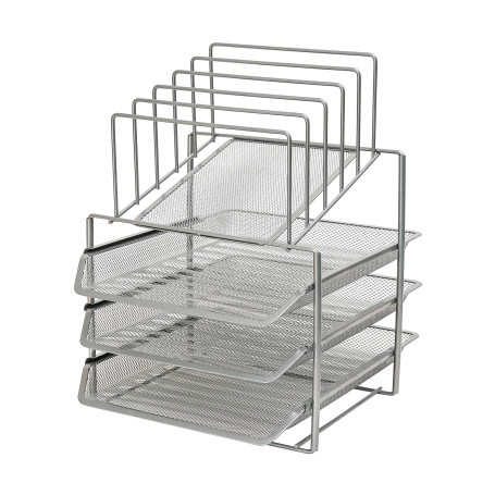 Exerz Grilles métalliques à 3 Couches avec 5 diviseurs. classeur de Papier/Organisateur Multifonctionnel de Bureau. Porte-Docume