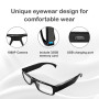 Hereta Lunettes caméra espion avec support vidéo jusqu'à 256 Go carte TF 1080p Enregistreur vidéo portable (carte TF 32 Go inclu