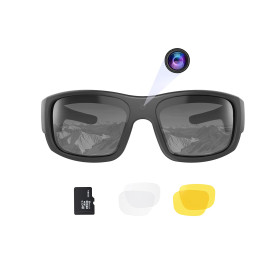OhO Lunettes de soleil vidéo 32 Go 1080p Full HD avec caméra intégrée 15 MP et protection UV400 polarisée et lentille interchang OhO Lunettes de soleil vidéo 32 Go 1080p Full HD avec caméra intégrée 15 MP et protection UV400 polarisée et lentille interchang