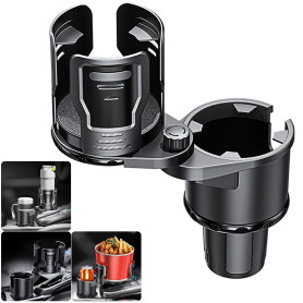 NATGIC Porte-gobelet Double pour Voiture 2 en 1 Multifonction Rotatif à 360° pour la Plupart des Porte-gobelets de Voiture et Or
