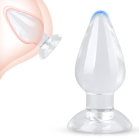 BDSMAGE 3 Tailles de Plugs Anaux Gros plug anal Transparents avec Ventouse De Base Puissante, Plug Anal Lavable Masseur Prostate