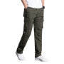 Olmecs Hommes Pantalons Elastique Coton Taille Plus Cargo Droite avec Poches Printemps/Automne