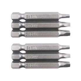Fongmore Lot de 6 embouts de tournevis magnétiques à tête carrée de 6,35 mm de long pour outils électriques SQ1 SQ2 SQ3 (50 mm)
