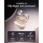 SHOKZ OpenDots ONE Casque à oreilles libres, Audio Dolby Premium, Écouteur à Clip 6,5 g, Bluetooth 5.4, sans Fil avec Micro, Cha