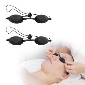 KARELLS Lunettes Bronzage, Lunettes de Solarium, Silicone Souple Durable Confortable, Lunettes de Protections Noir Convient à la