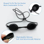 KARELLS Lunettes Bronzage, Lunettes de Solarium, Silicone Souple Durable Confortable, Lunettes de Protections Noir Convient à la