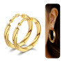 Bestyle Boucles d'oreilles créoles en Acier Inoxydable pour Femmes Argent/plaqué Or/Noir Grosses Boucles d'oreilles Rondes Diamè