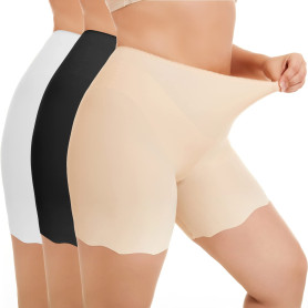 WEASIC Femmes Short Anti-Frottement Sousrobe Boxer Pantalons Taille Haute Cuissard Invisible Legging Court sans Couture Shorties