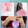 WUERKIYA Pompon Porte Clef 40 pcs Porte Clef Peluche Femme Doux au Toucher Garanti Porte Clef en Vrai Poil de Lapin