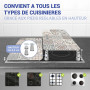WENKO Plaque de Recouvrement Universelle Mod. Carreau, réglable en Hauteur pour Tout Type de cuisinière, Planche à découper et P