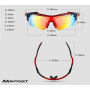 Lunettes de soleil vélo Lunettes de sport polarisées pour vélo de route et VTT, 5 verres colorés Anti-UV