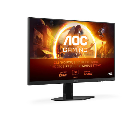 AOC Gaming 24G4XED - Moniteur 24 Pouces FHD, 180 Hz, 1 ms, FreeSync Prem., G-Sync comp., HDR10 (1920x1080, HDMI 2.0, DisplayPort