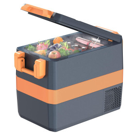 UKKISO Réfrigérateur Portable à Compression 40 L Réfrigérateur de Voiture Portable, 12 V/24V et 100-240V, -4℉-68℉, Numérique Réf