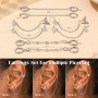 Diamday 4 Paires Boucles d'Oreilles Femmes Plaquée Or 14K Boucle d'Oreille Pendantes Acier Inoxydable Piercing Oreille Dangle Ch